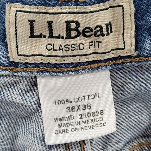 L.L. Bean Vintage Y2K Blue Denim Jeans Men’s Classic Fit Straight - Picture 13 of 15